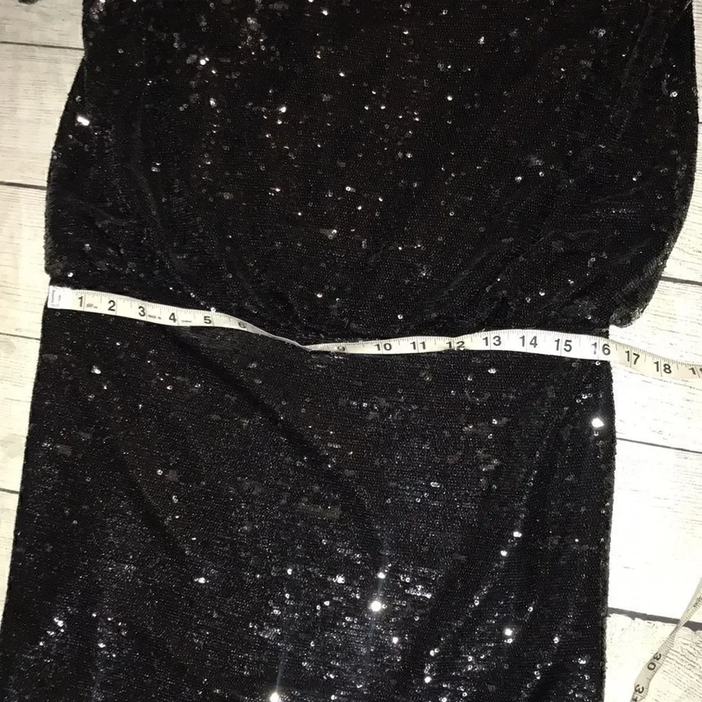 Rachel Zoe Sequin Blouson Mini Dress Flip Sequins